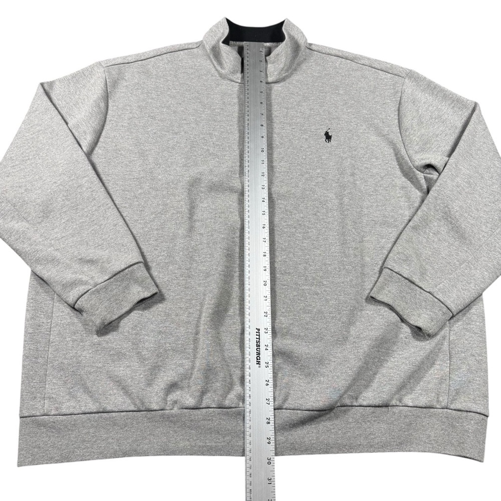 Polo Ralph Lauren Men’s 2XB Grey Double‑Knit Quarter‑Snap Pullover - Picture 9 of 12